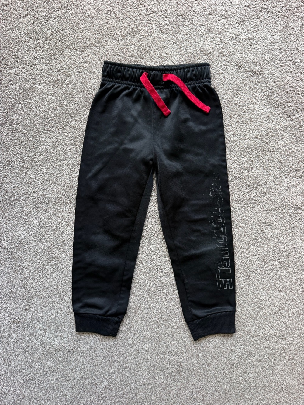 Wonderkids Black Joggers with Red Drawstring
